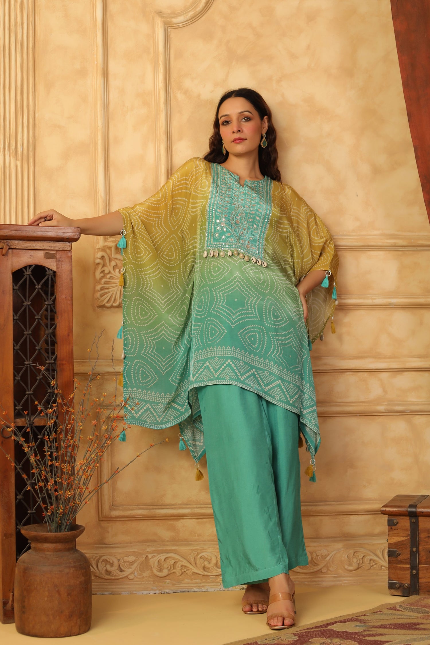 Ocean Mist Ombre Kaftan Set