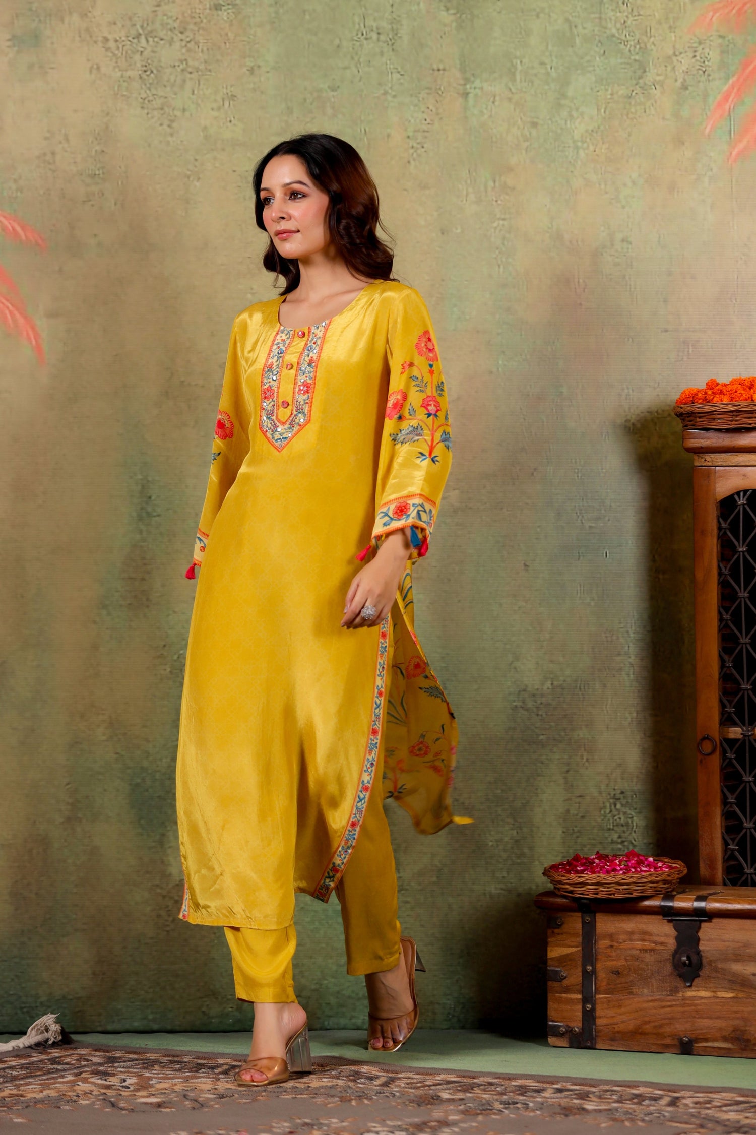 Sunlit Blossom Embroidered Kurta Set