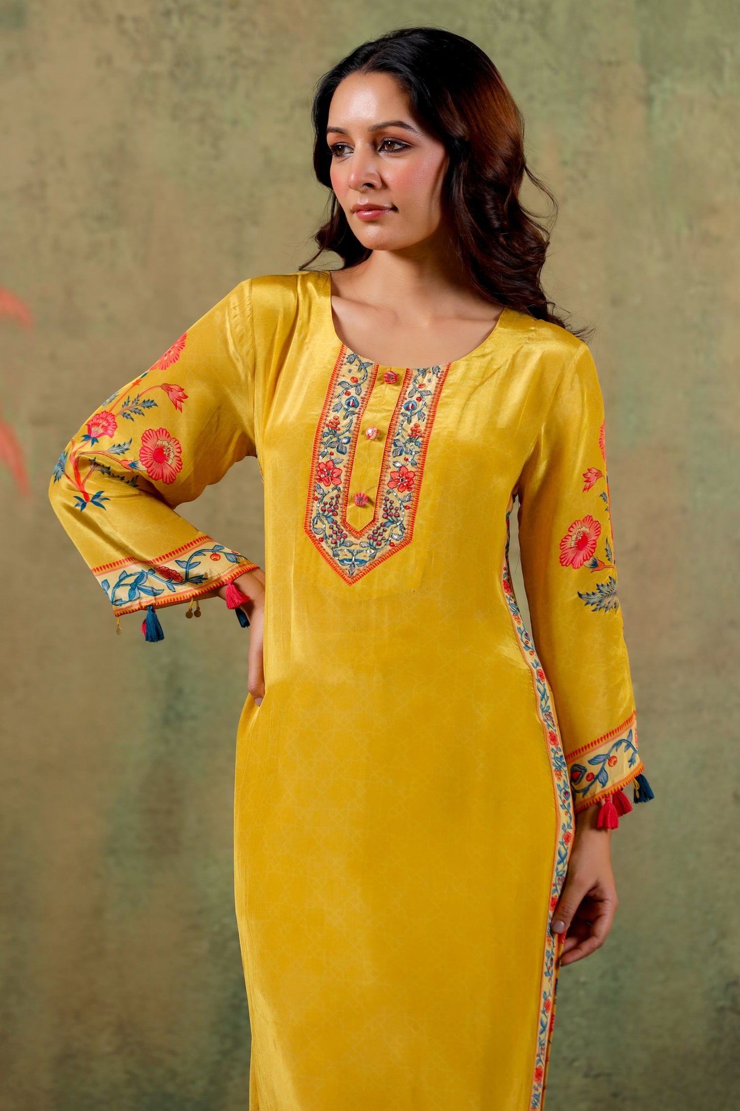 Sunlit Blossom Embroidered Kurta Set