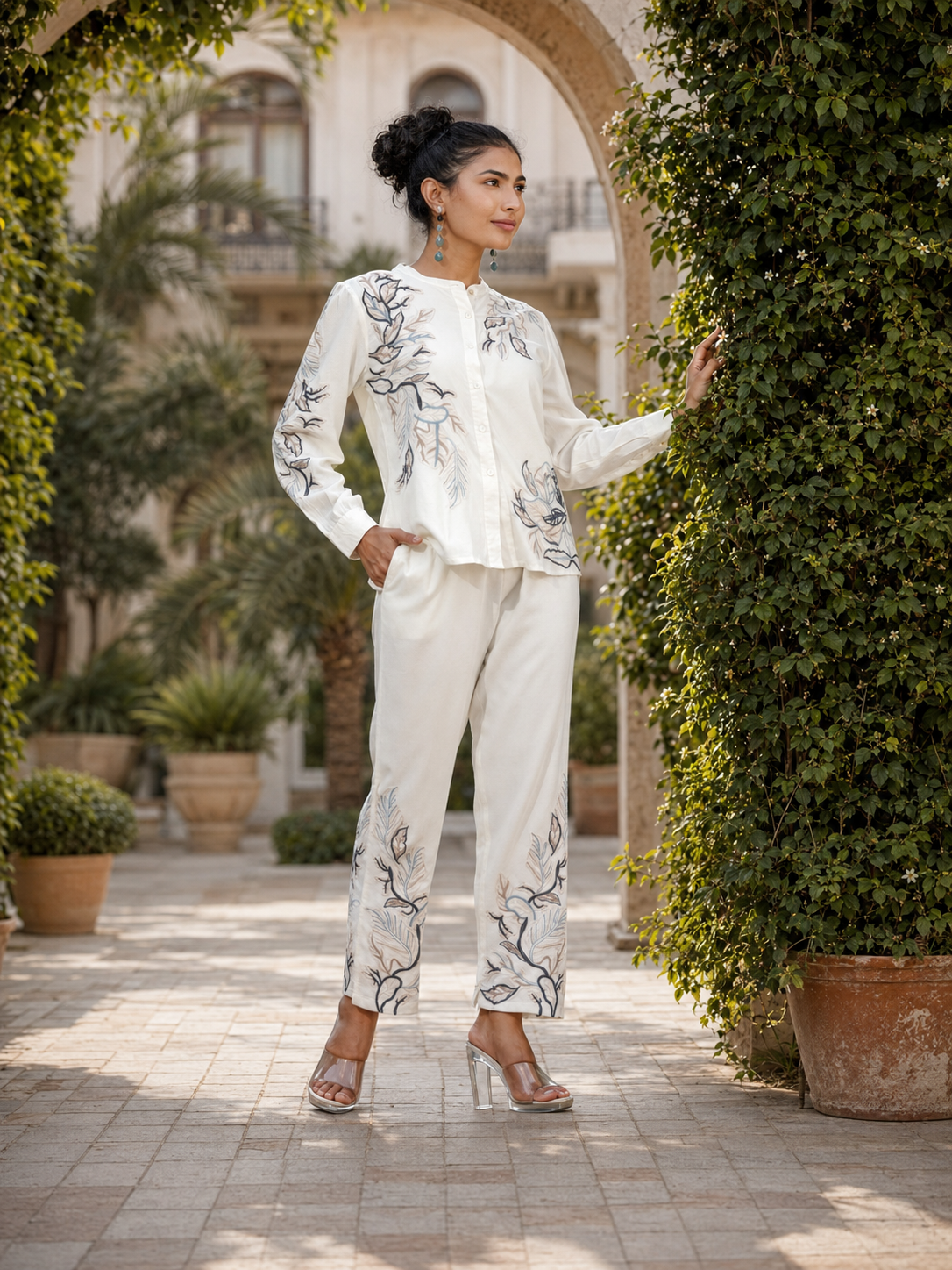 White Chroma Bloom Co-ord Set