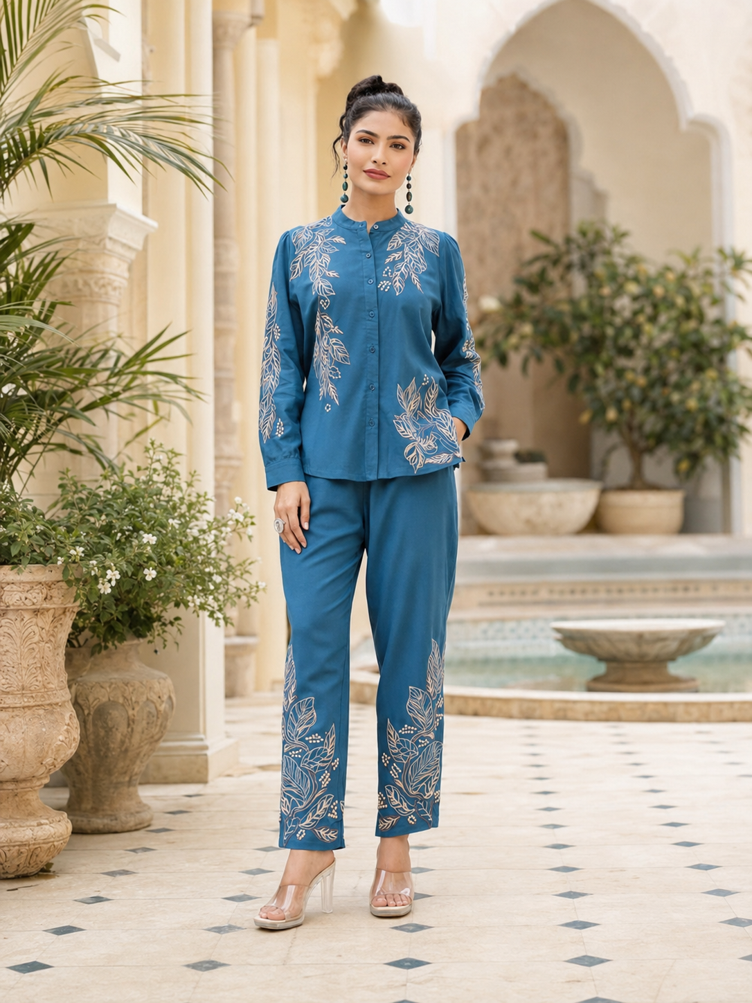 Blue Chroma Bloom Co-ord Set