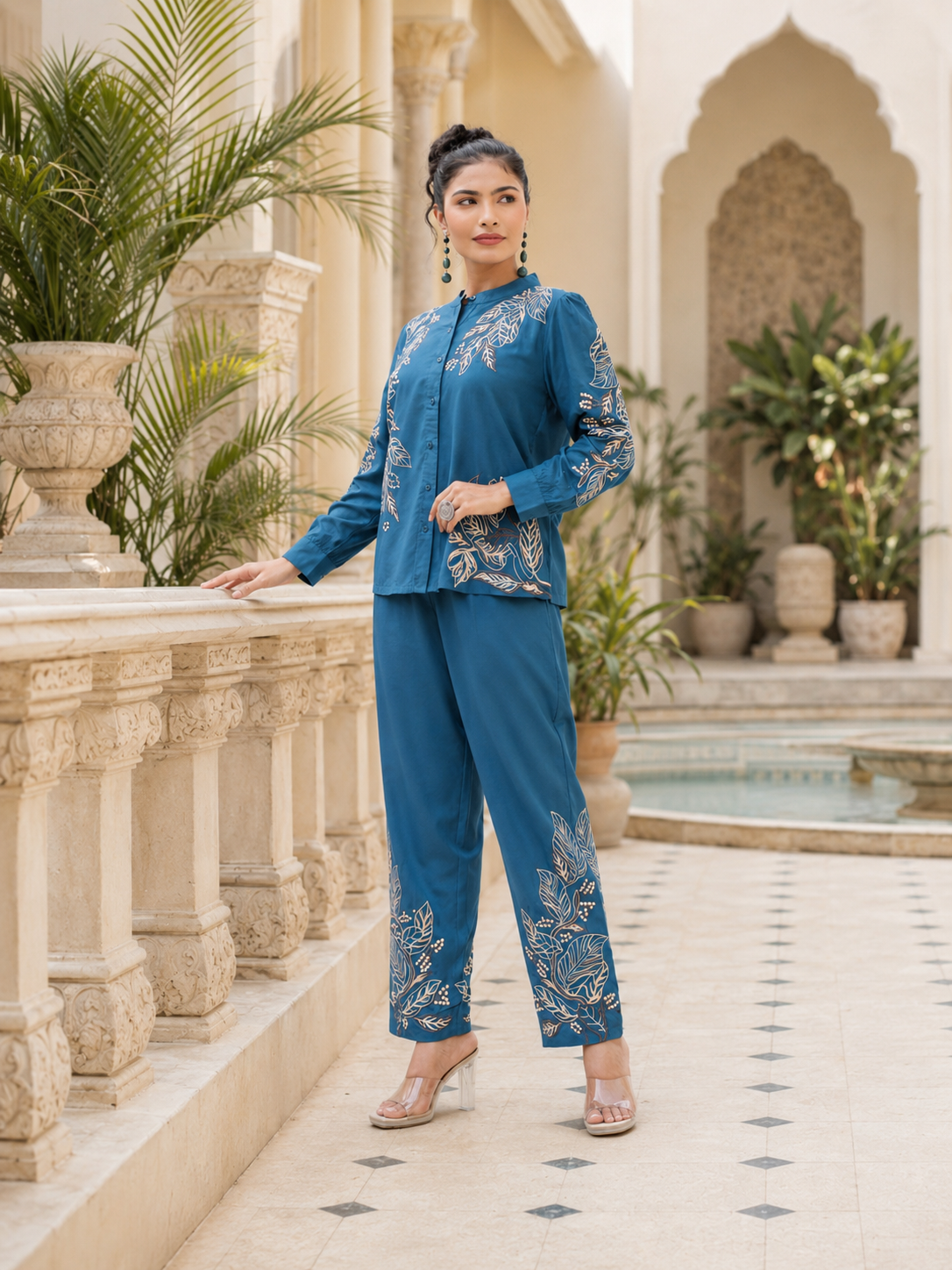 Blue Chroma Bloom Co-ord Set