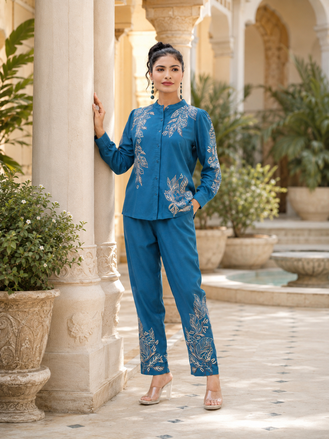 Blue Chroma Bloom Co-ord Set