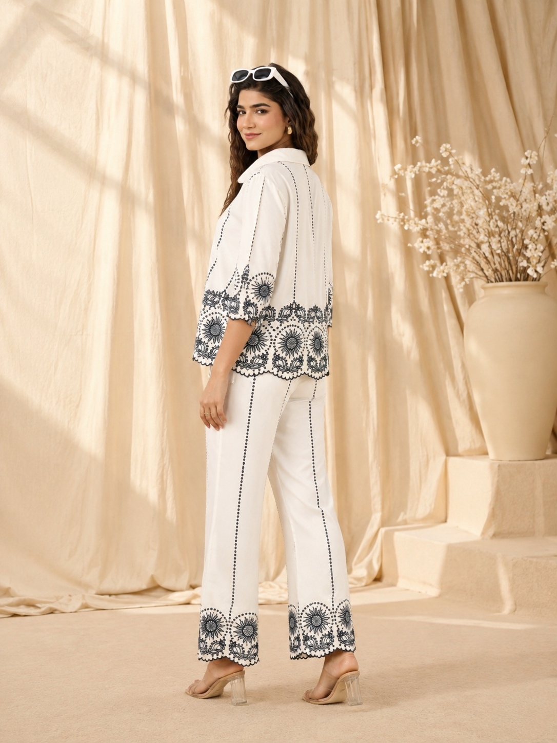 White Layered Luxe Co-Ord Set