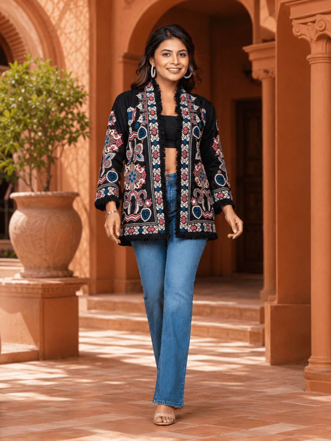 Black Blossom Breeze Jacket