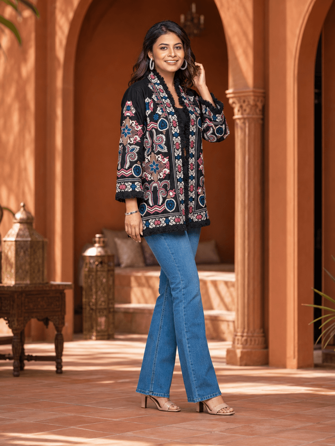 Black Blossom Breeze Jacket