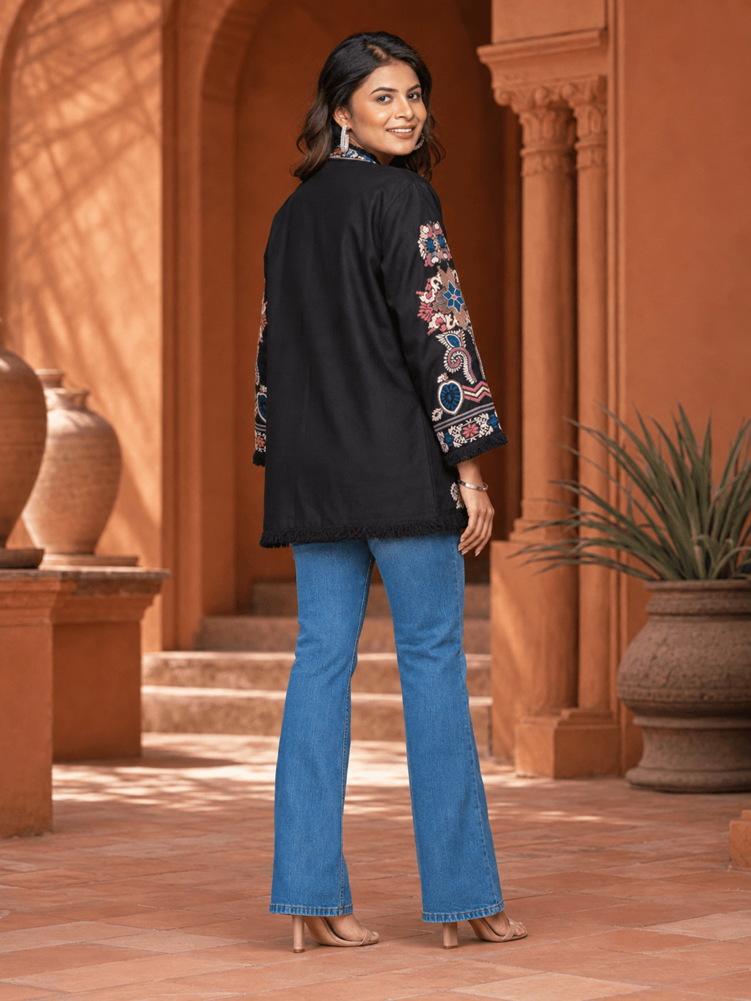 Black Blossom Breeze Jacket