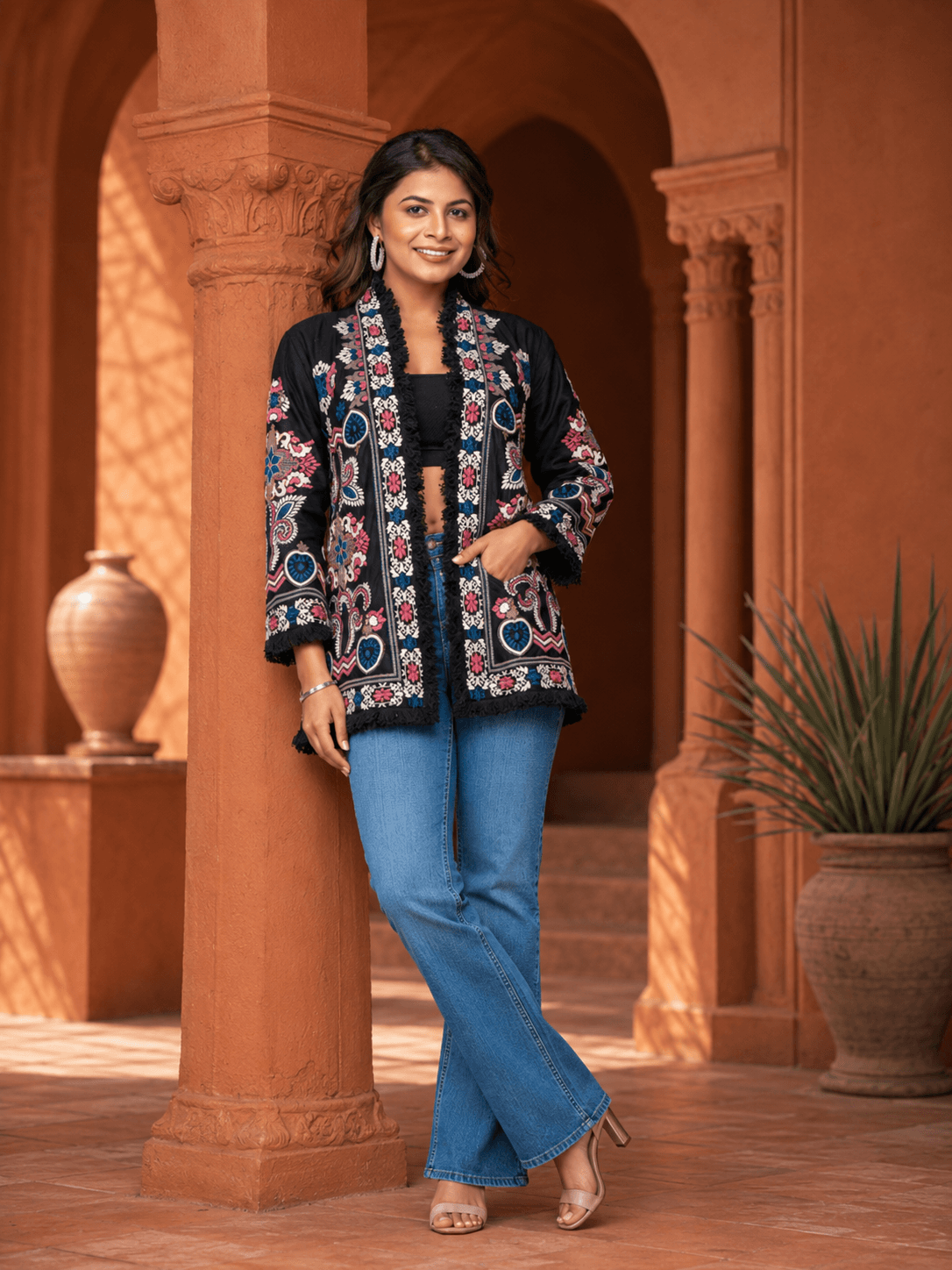 Black Blossom Breeze Jacket