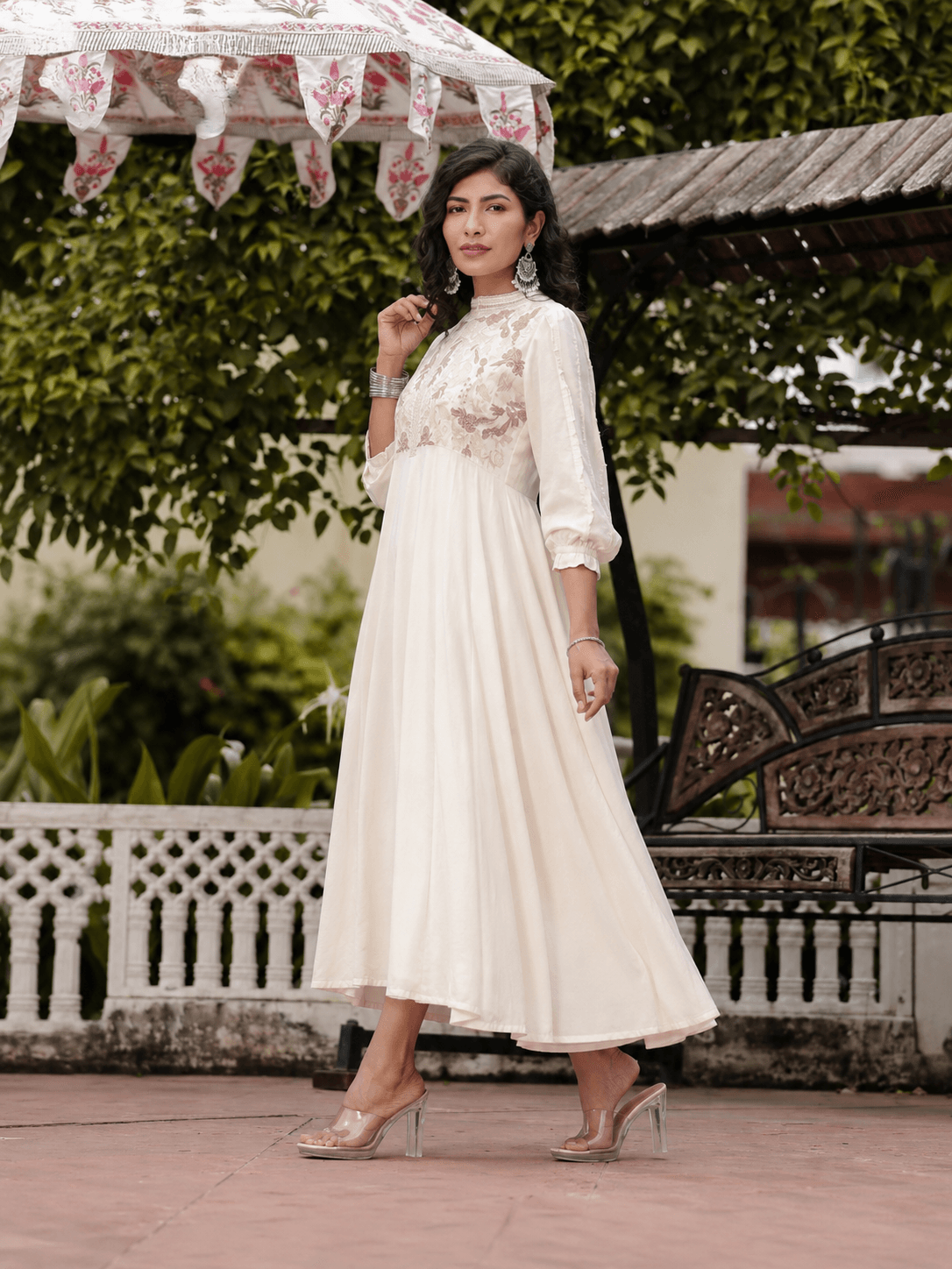 White Serene Grace One Piece(Ankle length)