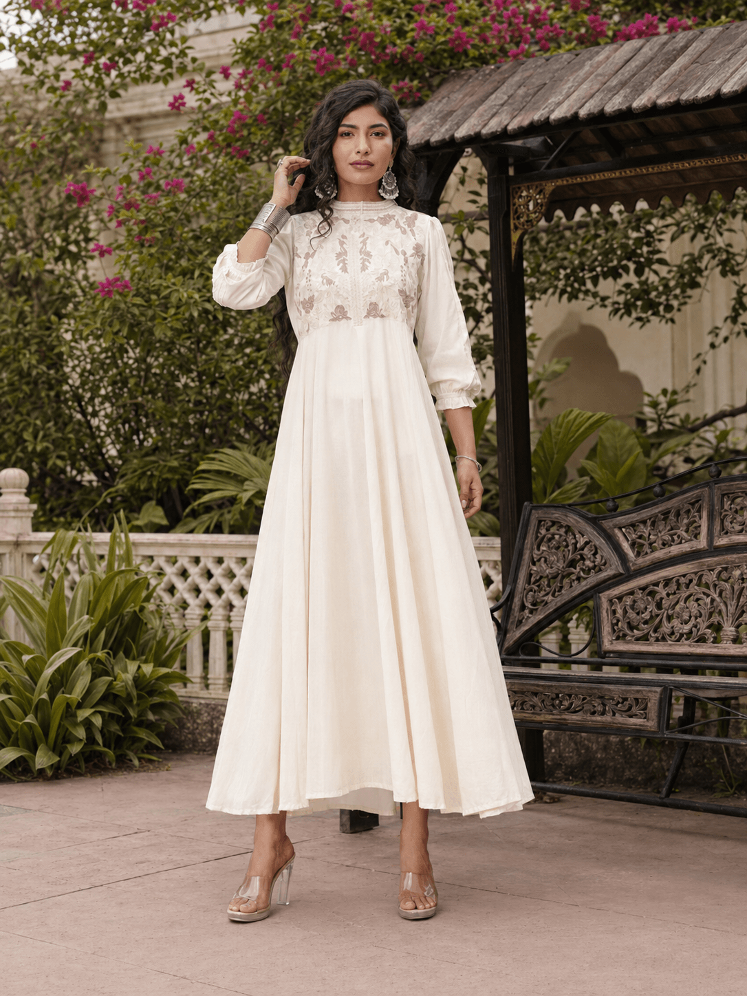 White Serene Grace One Piece(Ankle length)