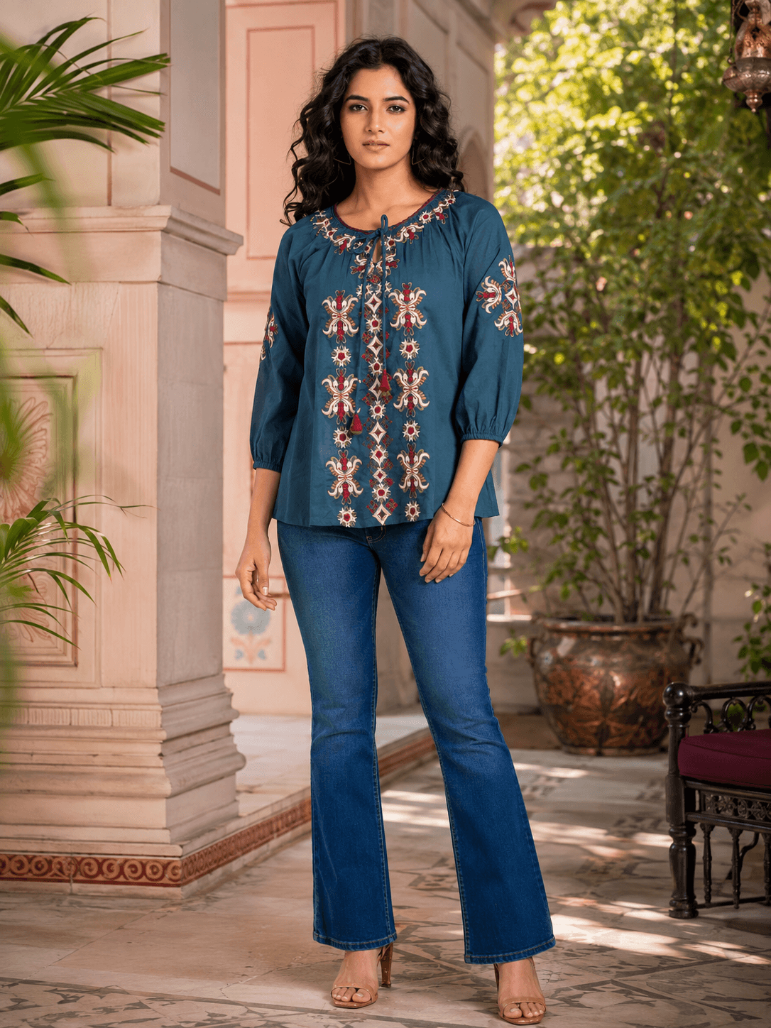 Blue Folk Grace Top