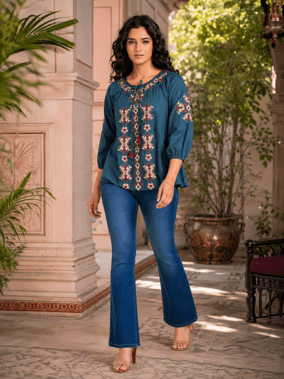Blue Folk Grace Top
