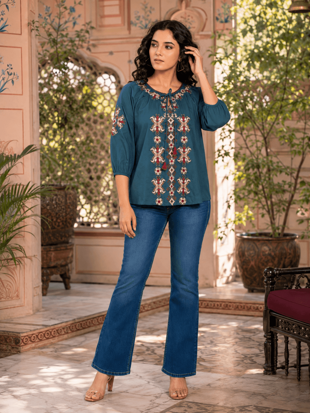 Blue Folk Grace Top