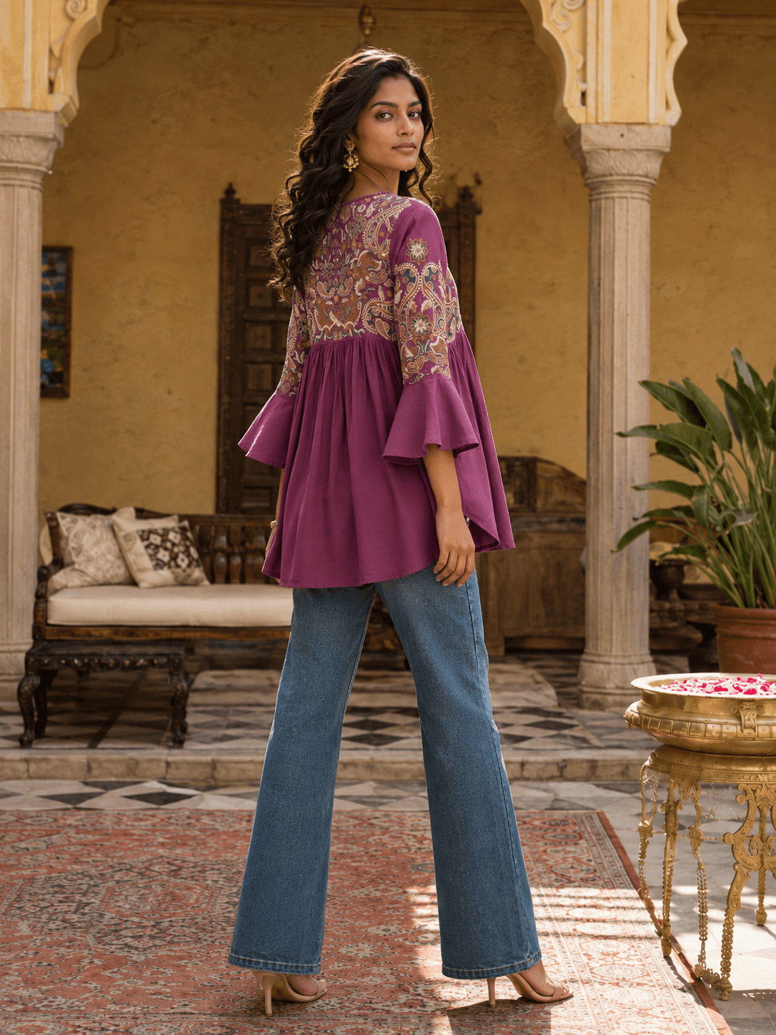 Pink Elegant Embroidered Tunic