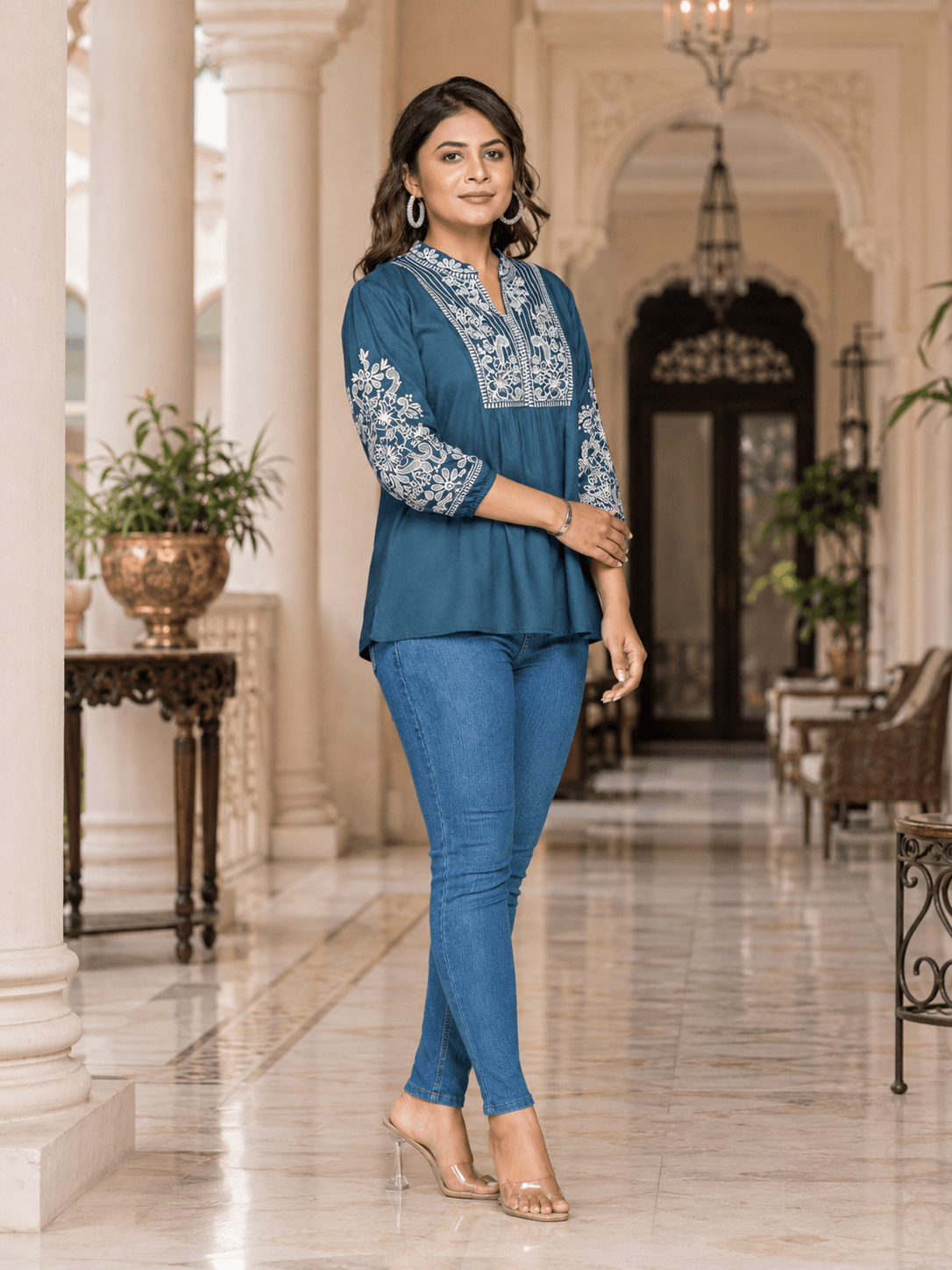 Blue Ethnic Whisper Tunic
