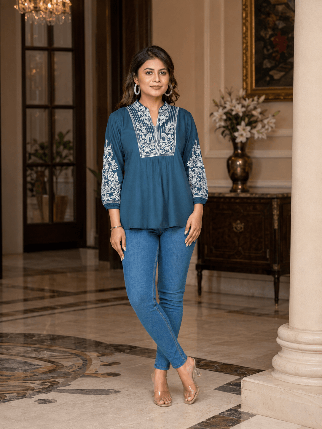 Blue Ethnic Whisper Tunic