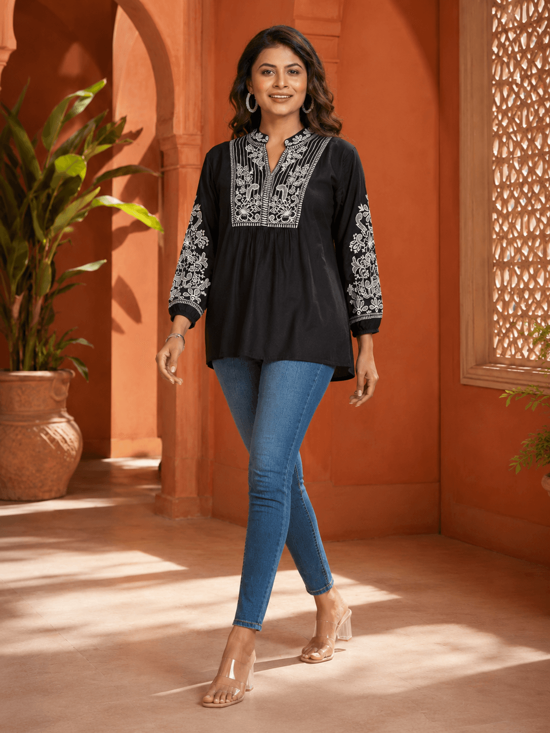 Black Ethnic Whisper Tunic