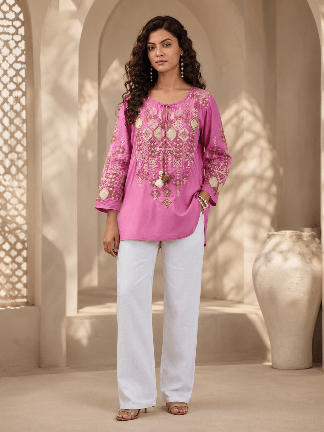 Pink Silken Charm Tunic