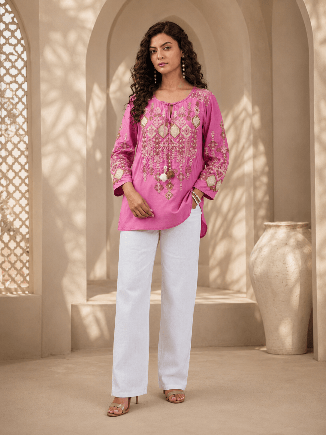 Pink Silken Charm Tunic