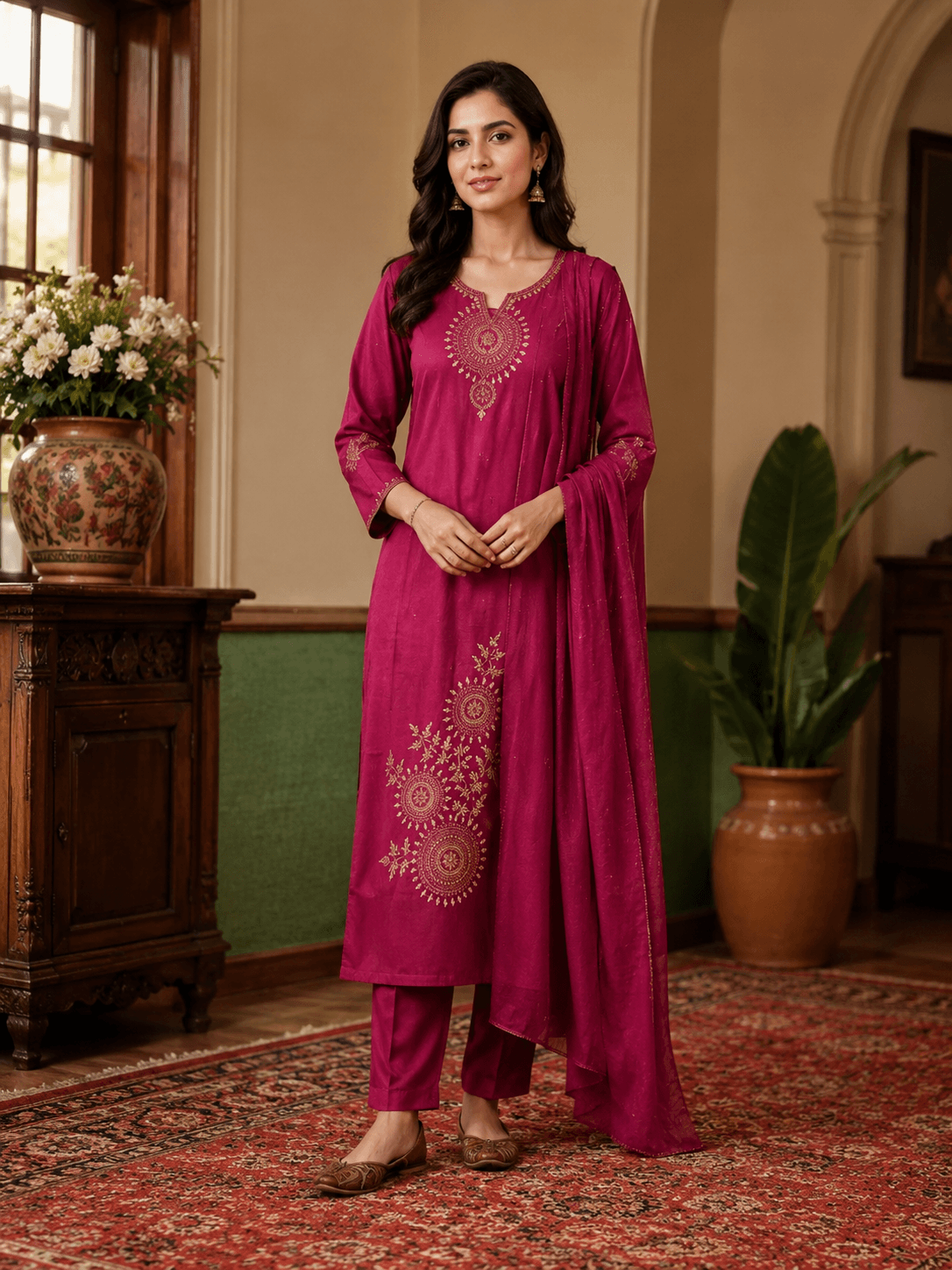 Noor Rani Embroidered Dupatta Set
