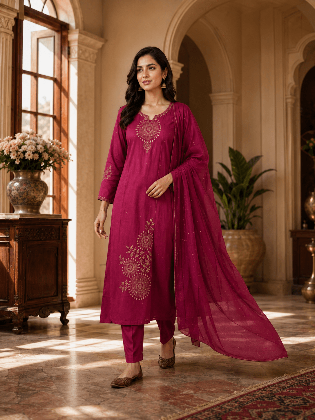 Noor Rani Embroidered Dupatta Set