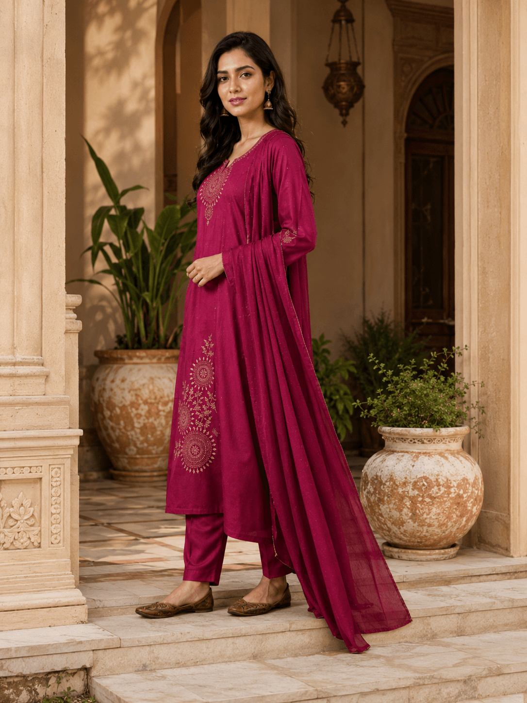 Noor Rani Embroidered Dupatta Set