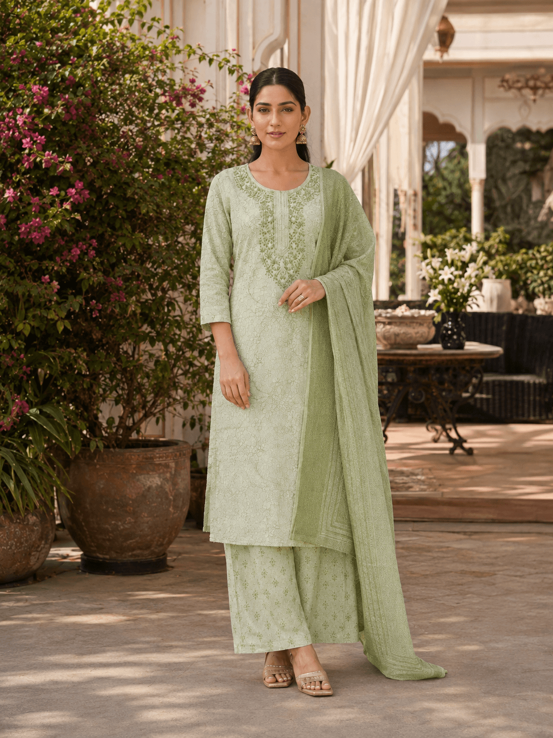 Pista Noor Embroidered Dupatta Set