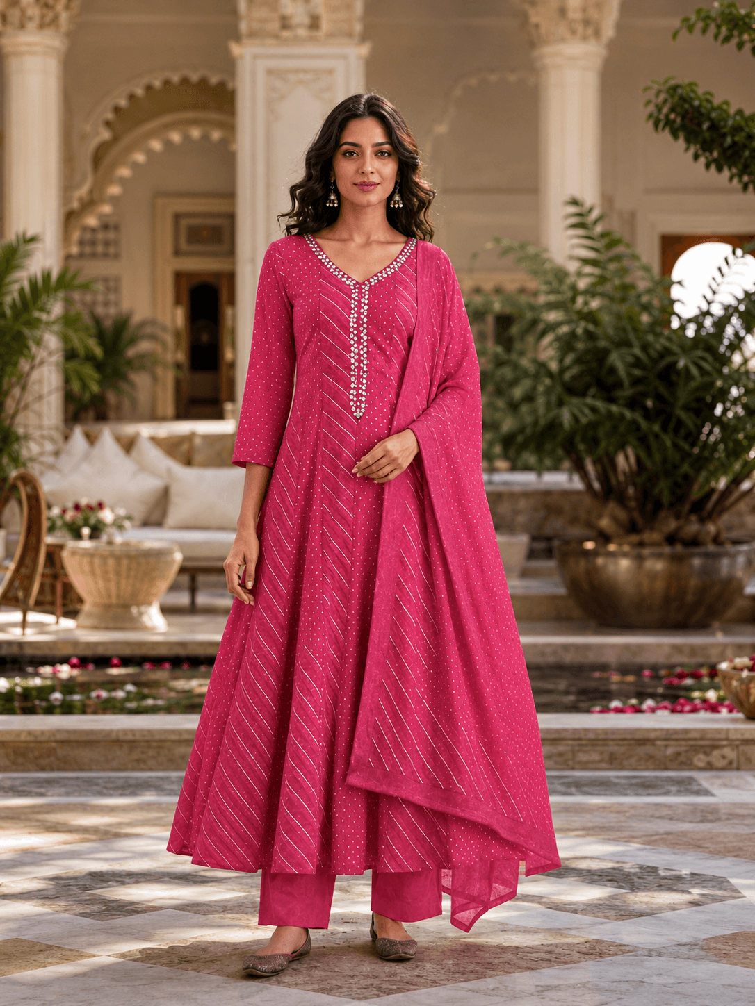 Rani Gulnaar Flared Dupatta Set