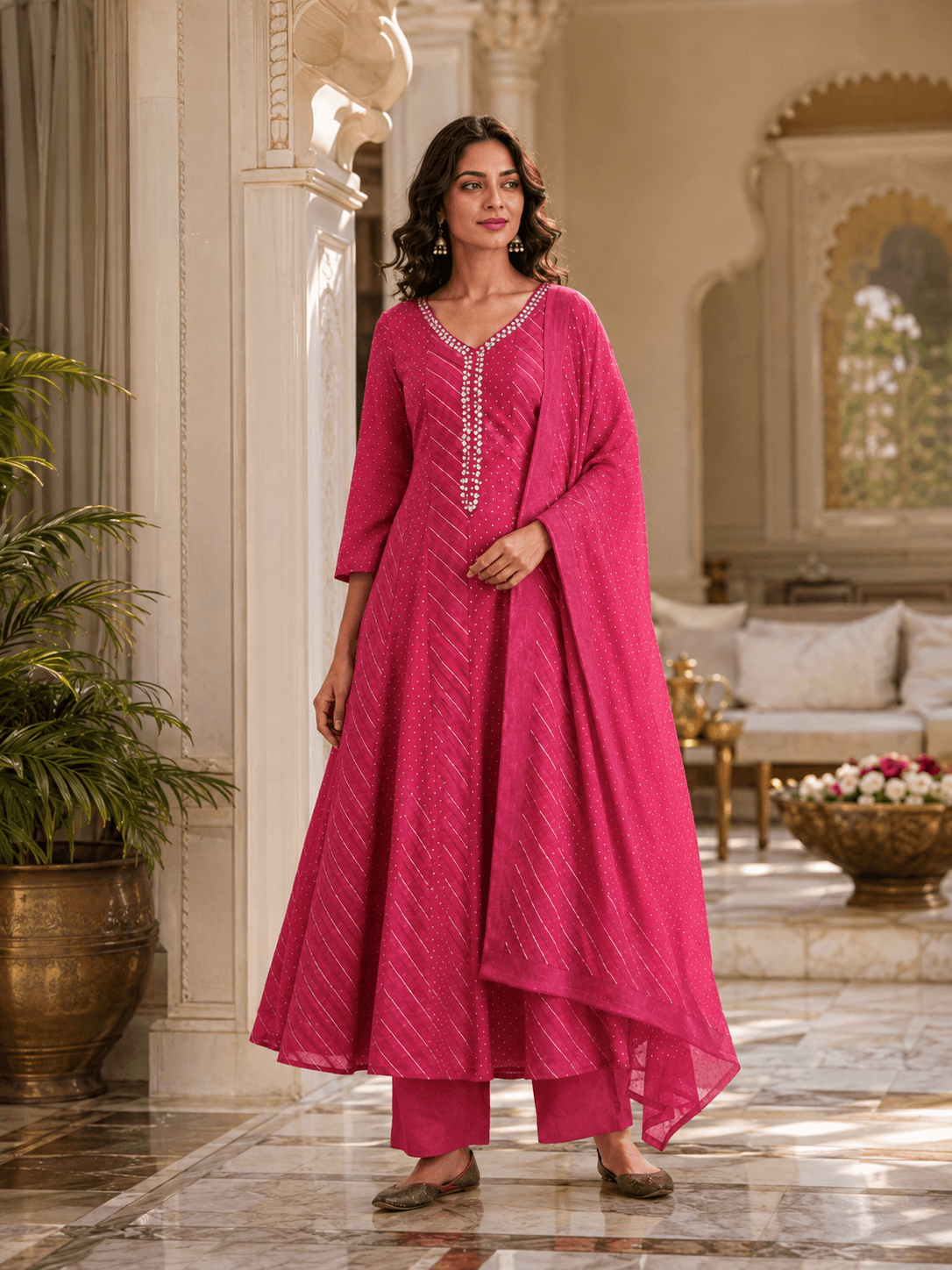 Rani Gulnaar Flared Dupatta Set