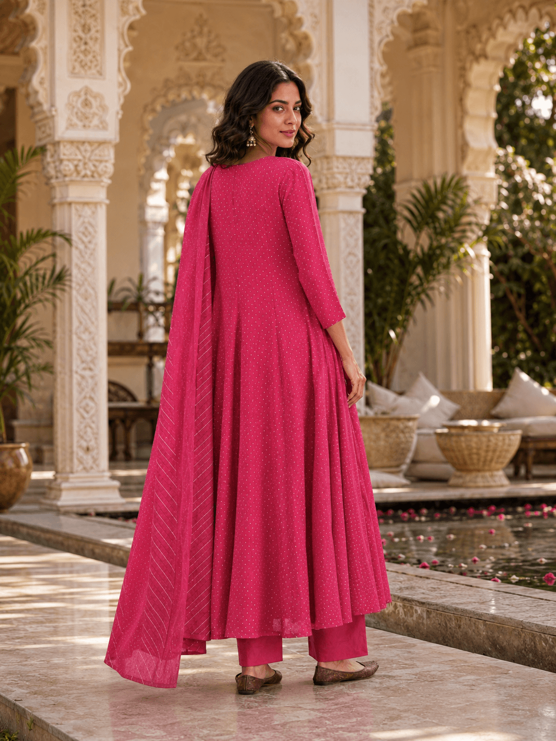 Rani Gulnaar Flared Dupatta Set