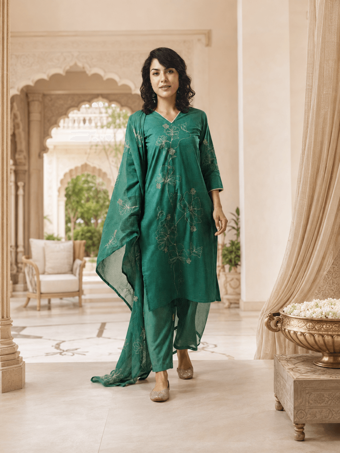 Emerald Gulzar Dupatta Set