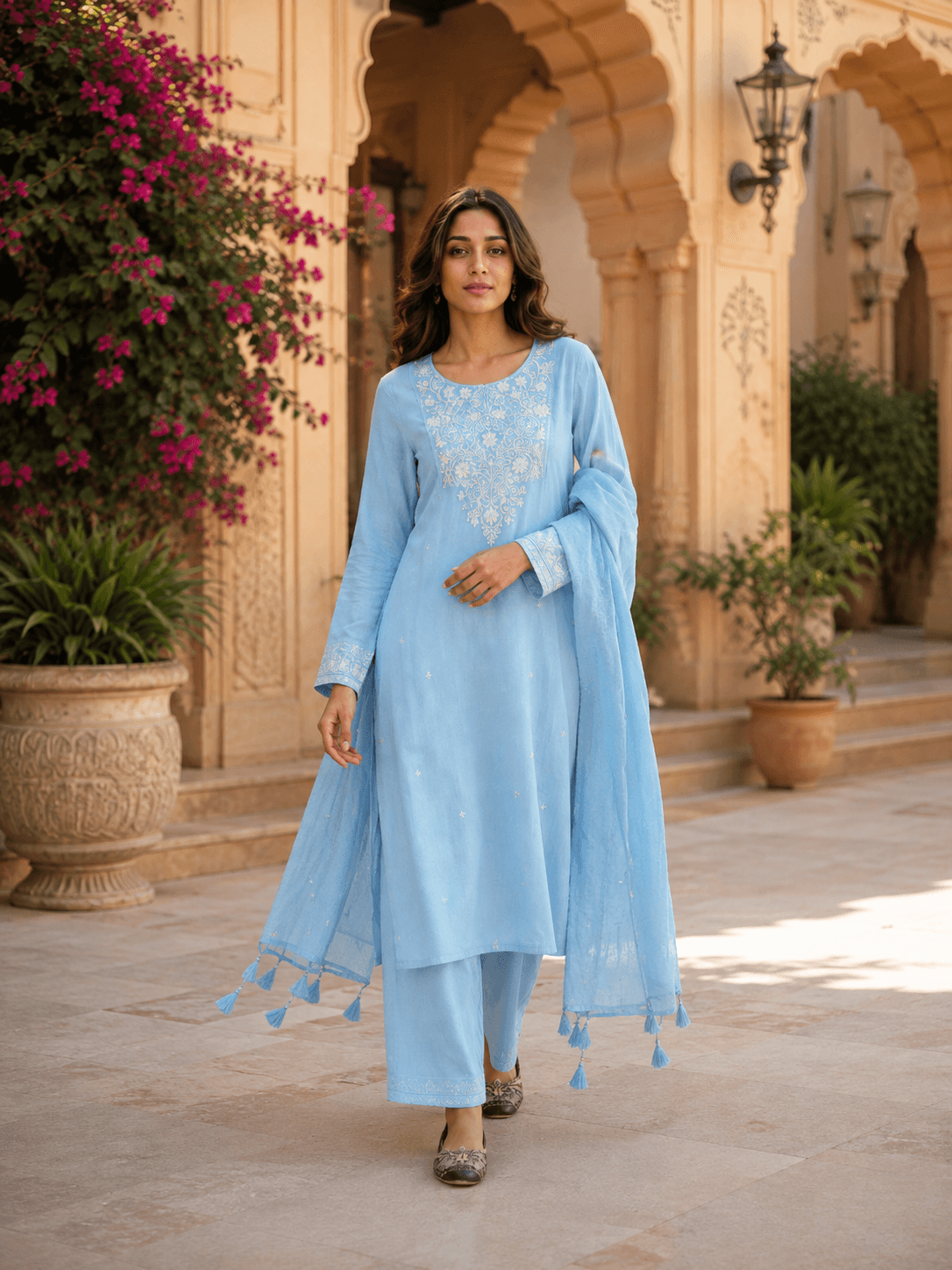 Azure Grace Dupatta Set