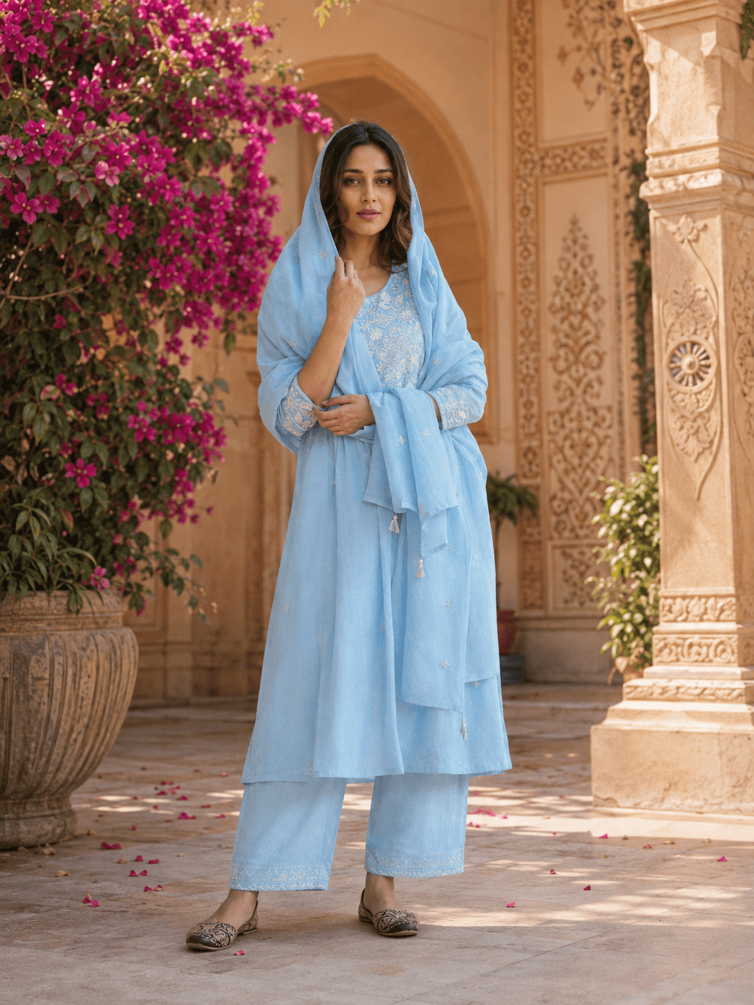 Azure Grace Dupatta Set