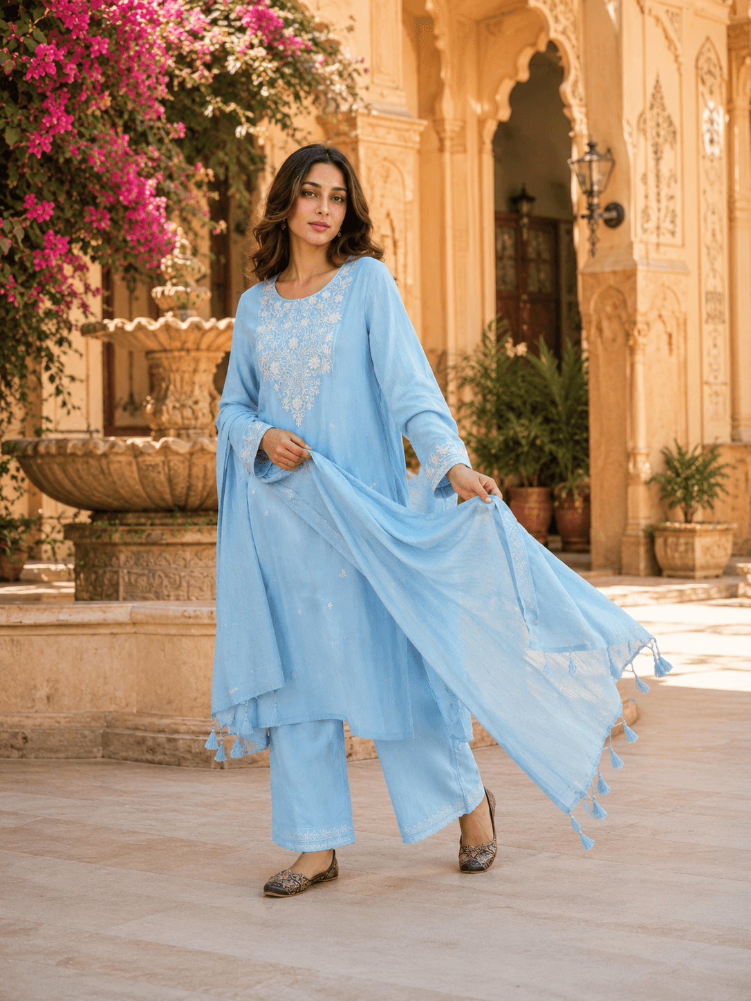 Azure Grace Dupatta Set