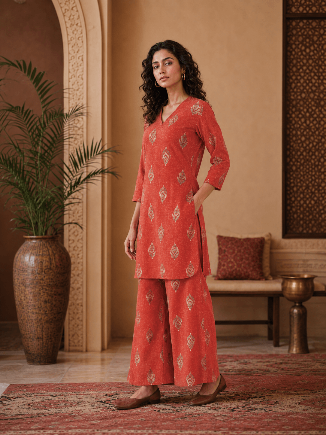 Terracotta Leaf Co-Ord Set