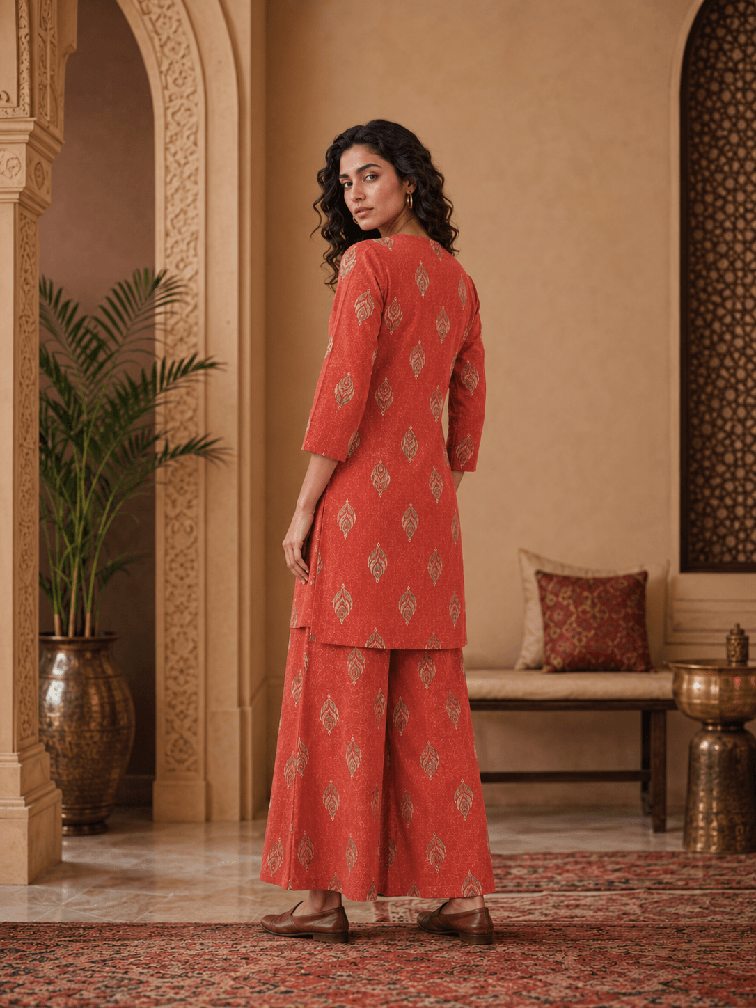 Terracotta Leaf Co-Ord Set