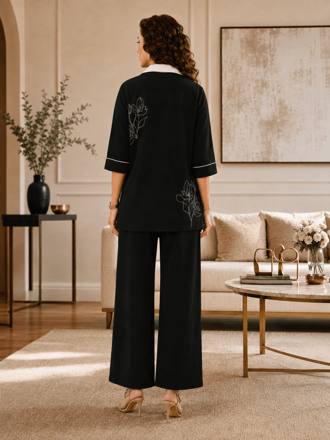Monochrome Bloom Co-Ord Set