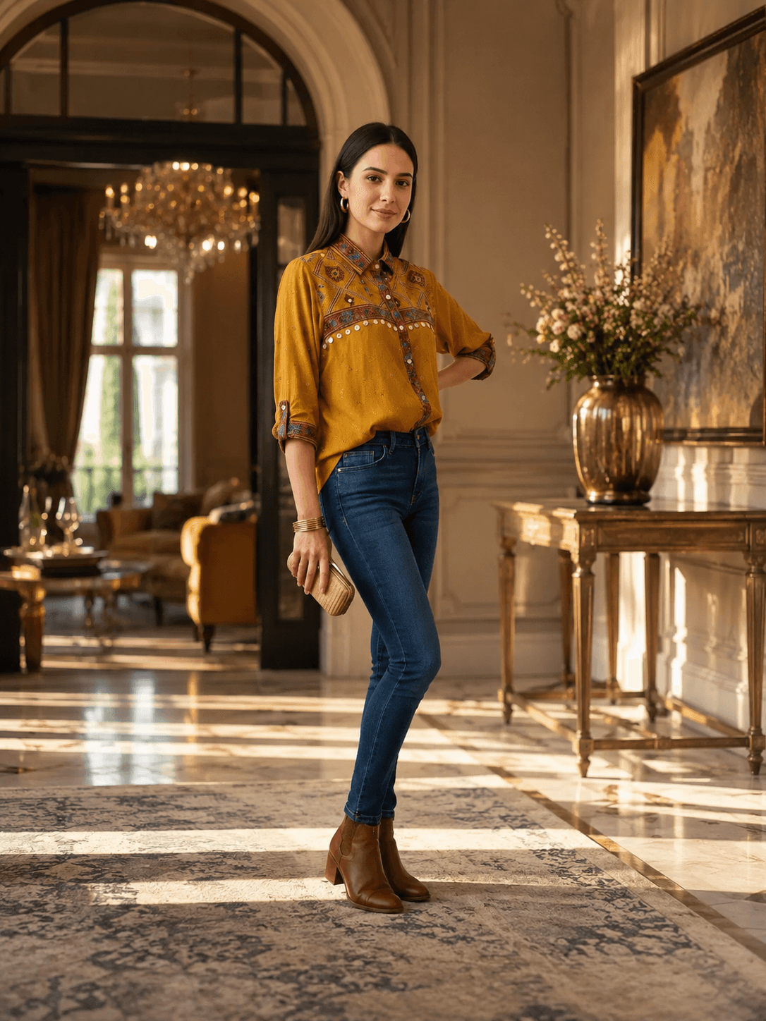Ethnic Printed Casual Shirt