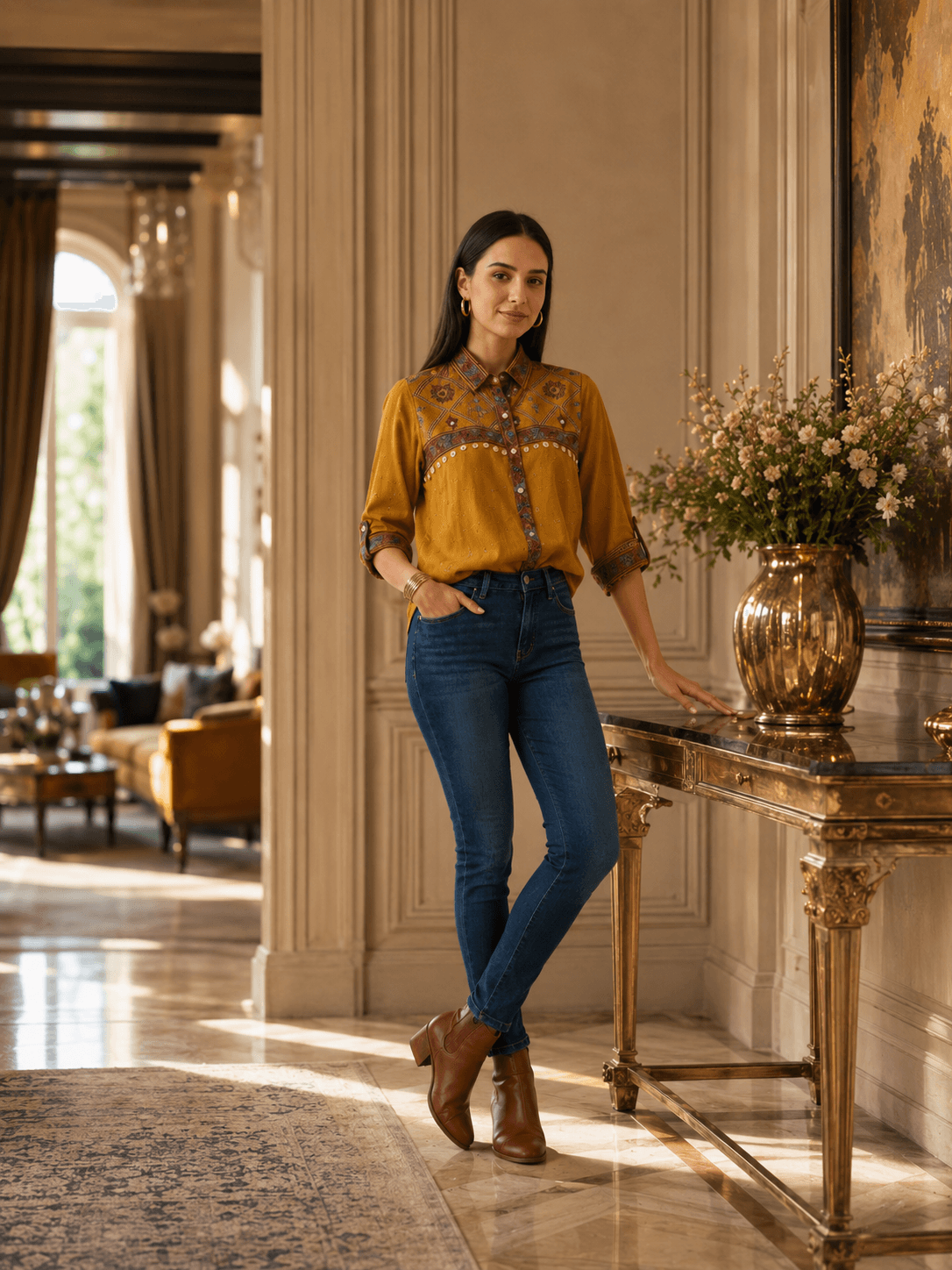 Ethnic Printed Casual Shirt