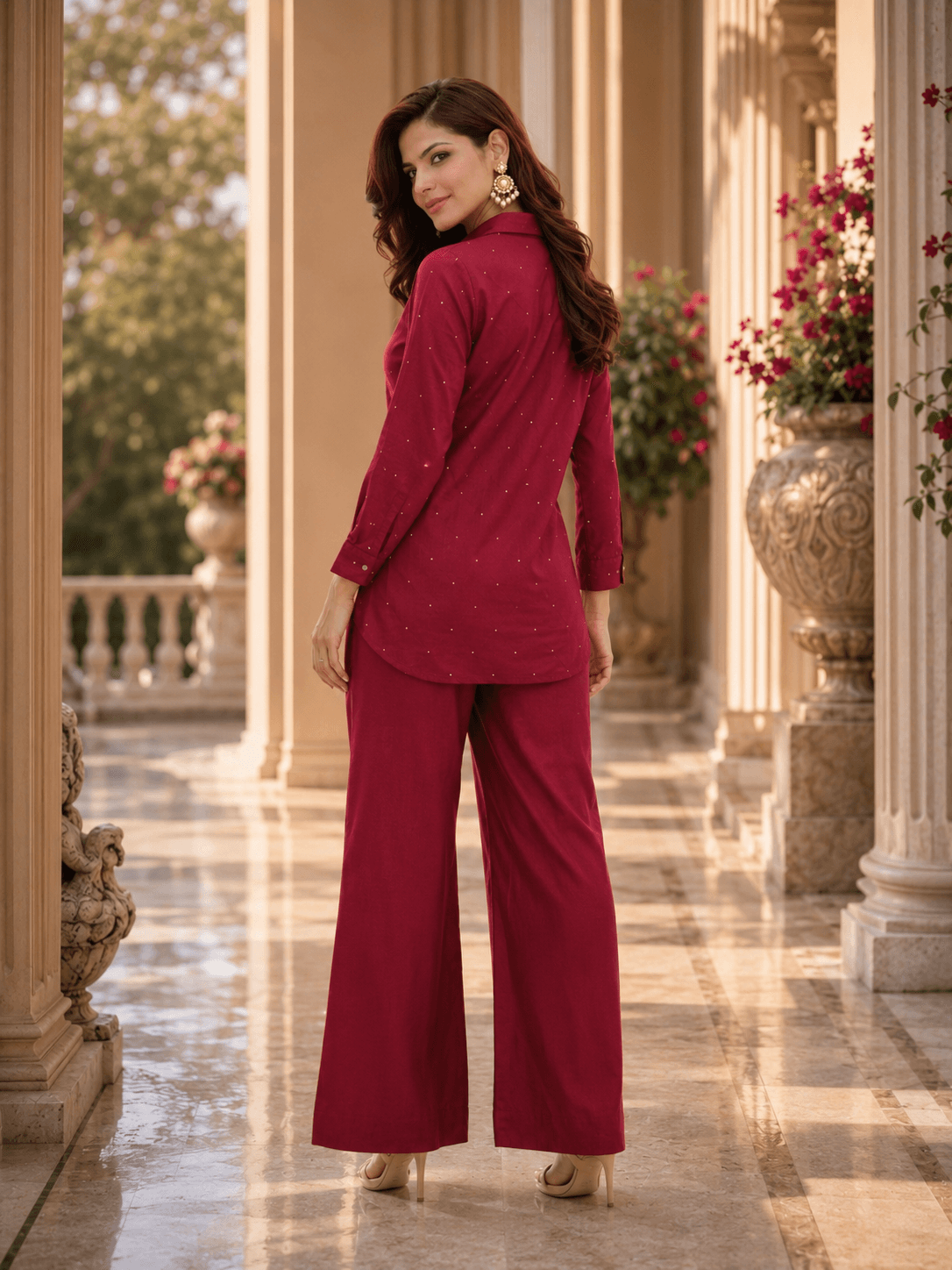 Ruby Silk Collared Shirt