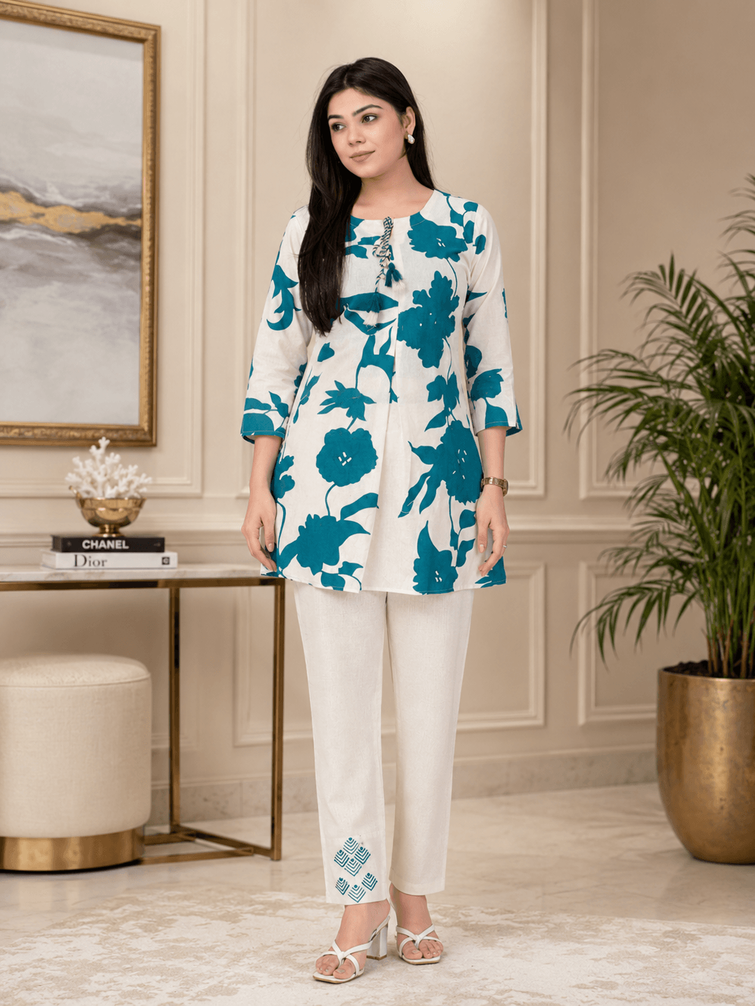 Teal Bloom A-Line Co-ord Set