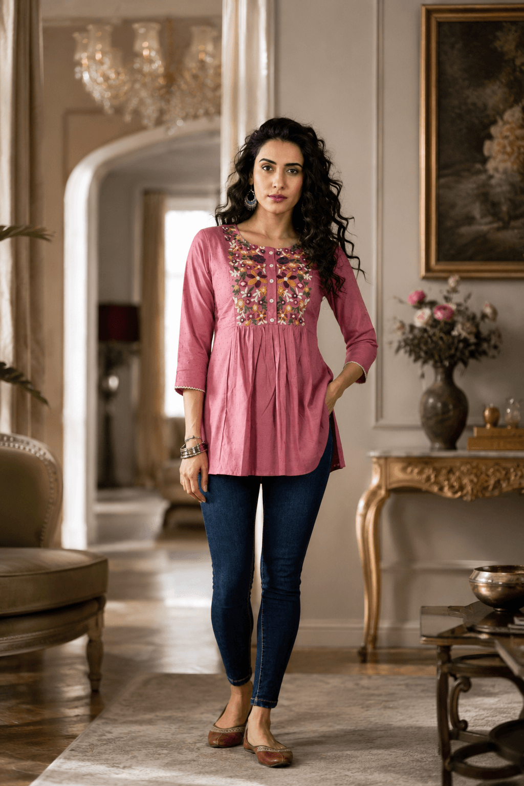 Blush Blossom Peplum Top