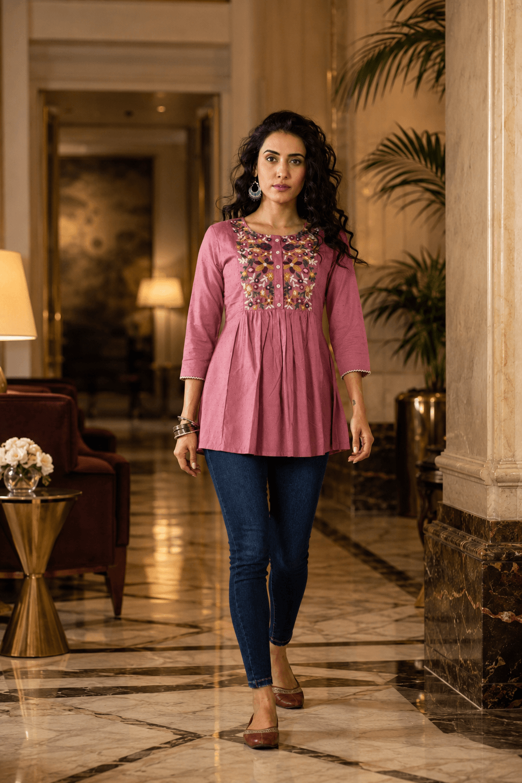 Blush Blossom Peplum Top