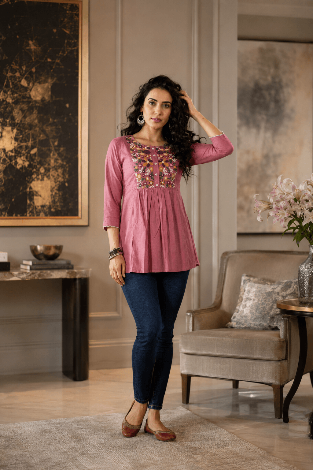 Blush Blossom Peplum Top