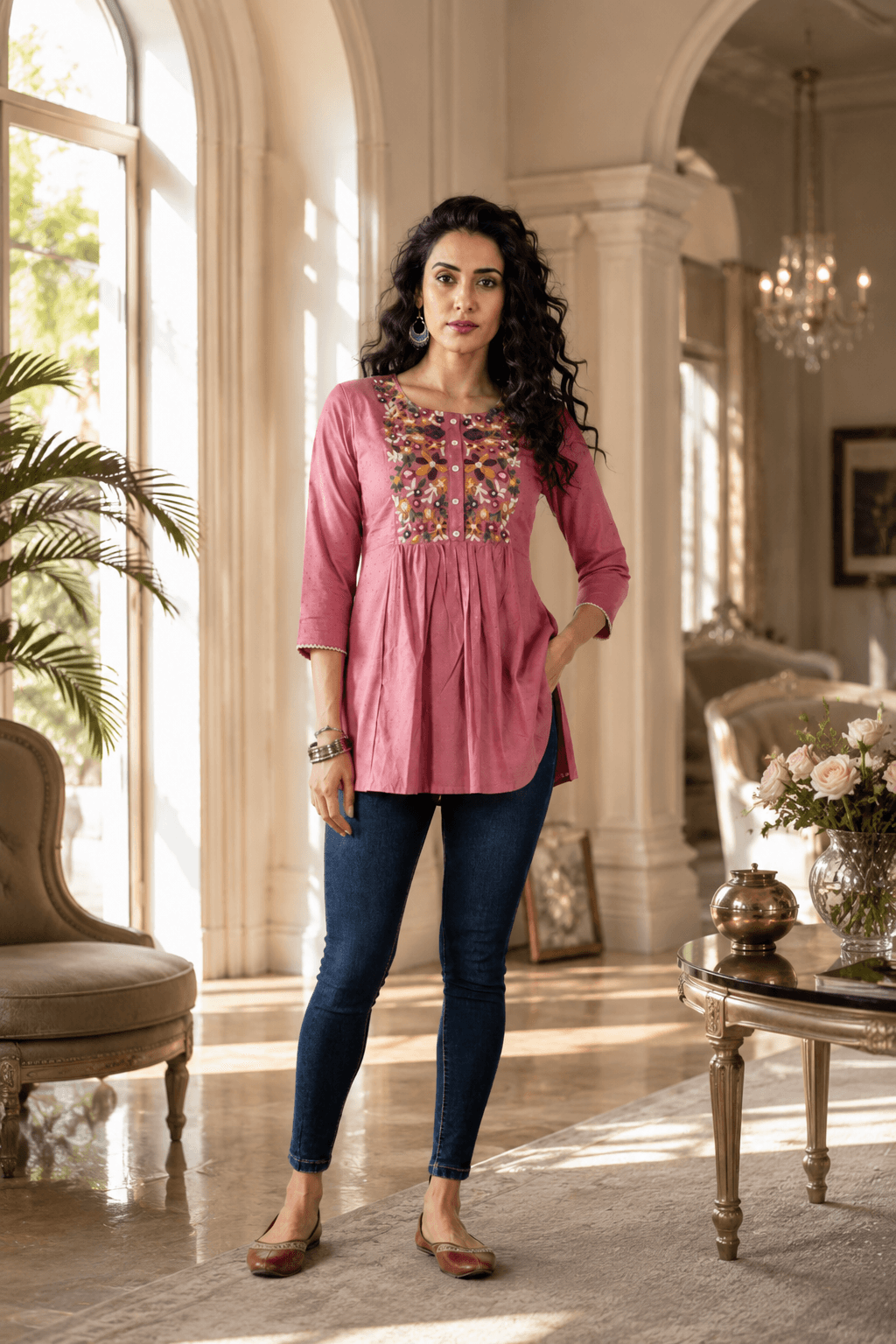 Blush Blossom Peplum Top