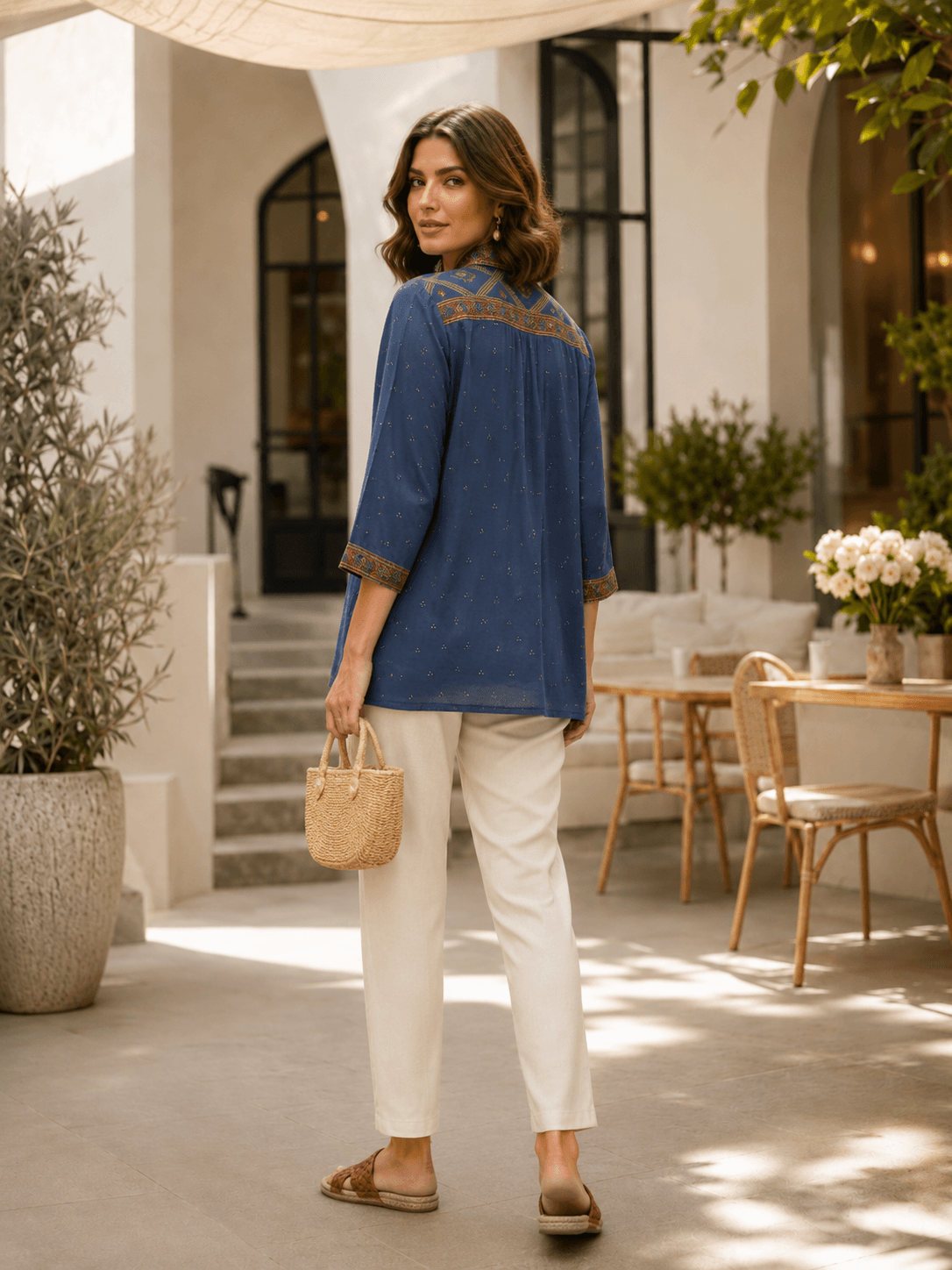 Indigo Ethnic Printed Shirt