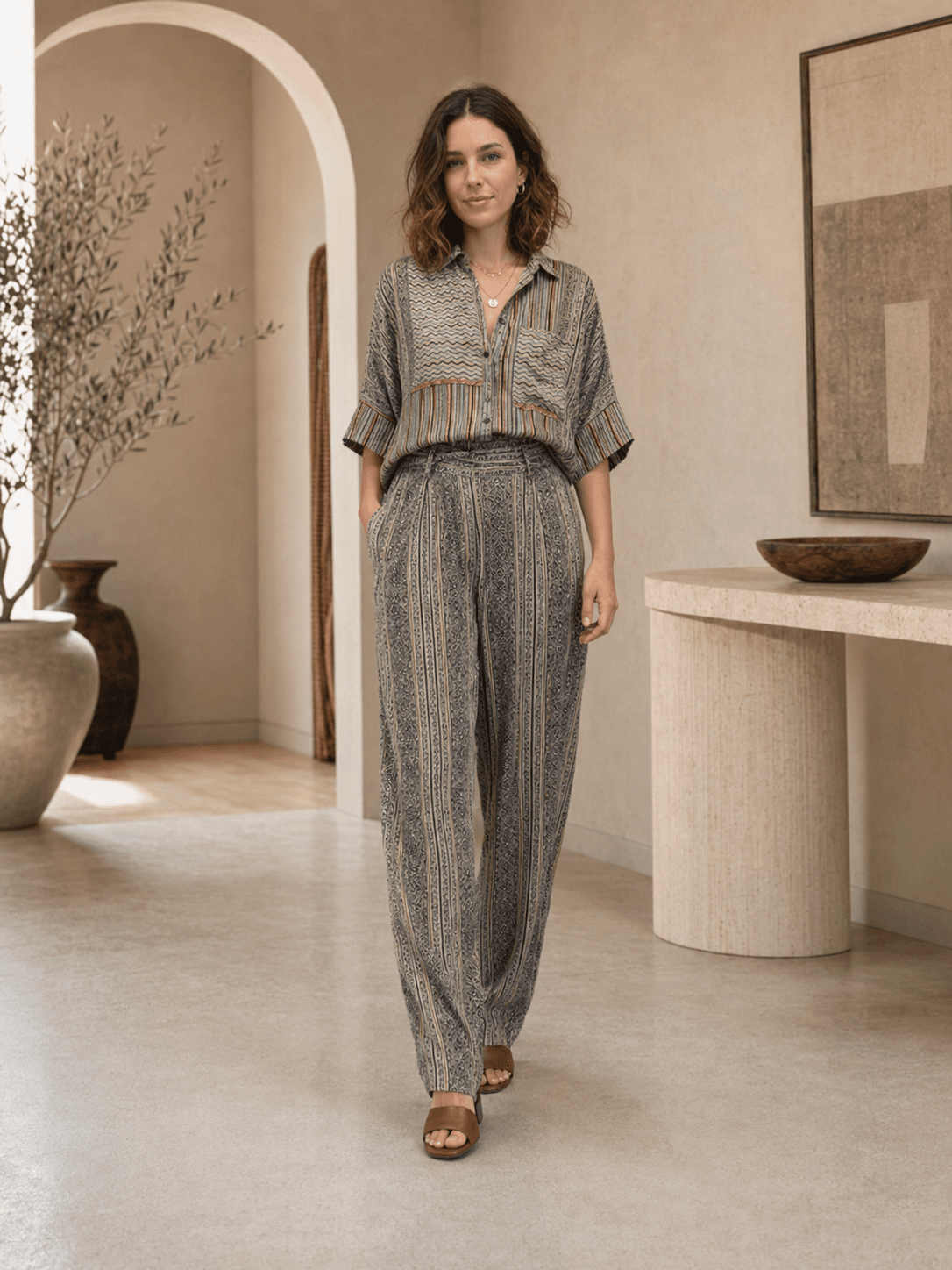Grey Printed Casual Shirt