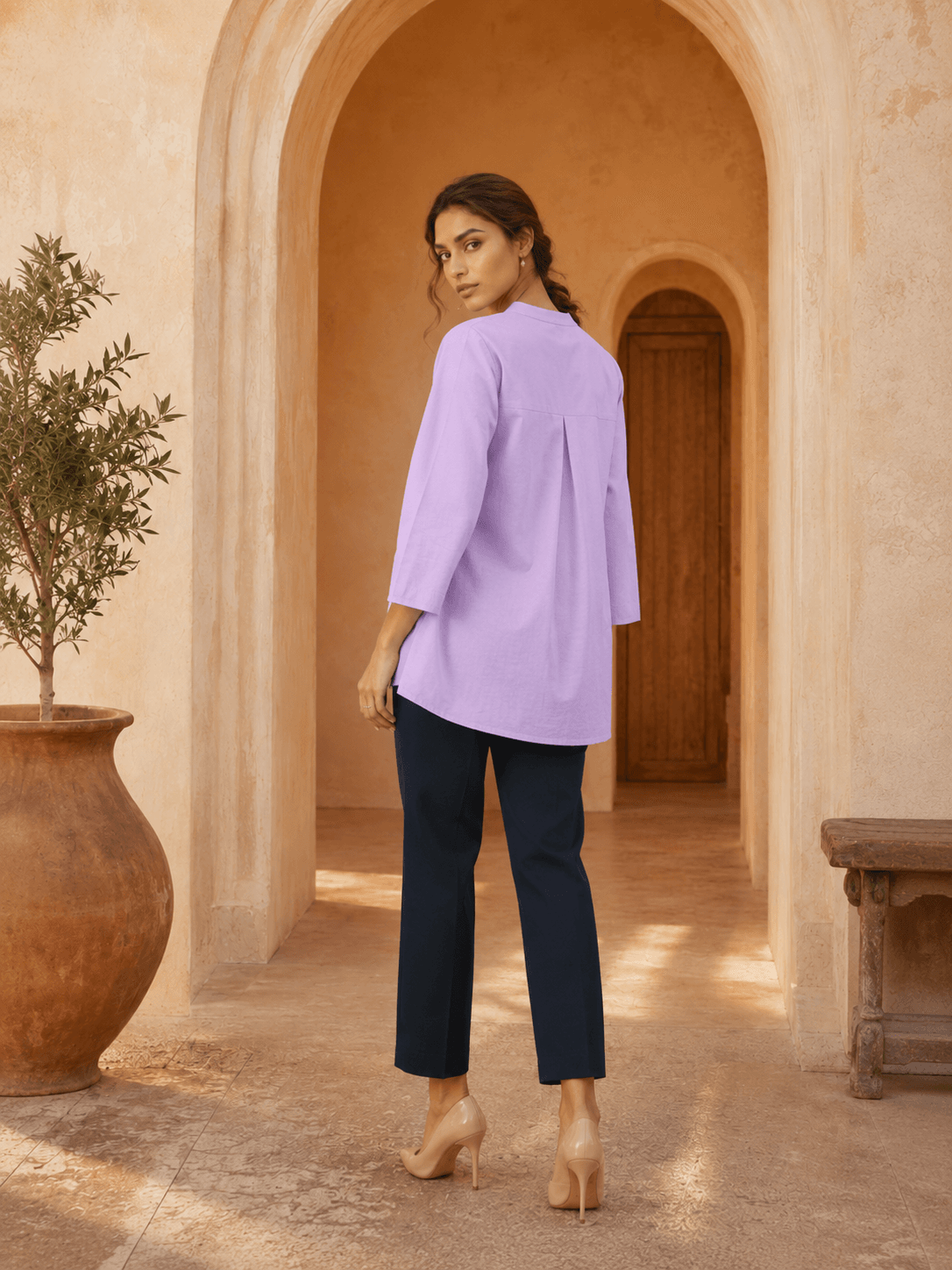 LAVENDER EMBROIDERED SHIRT