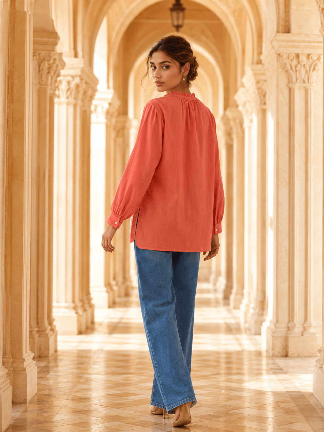 Terracotta Embroidered Shirt