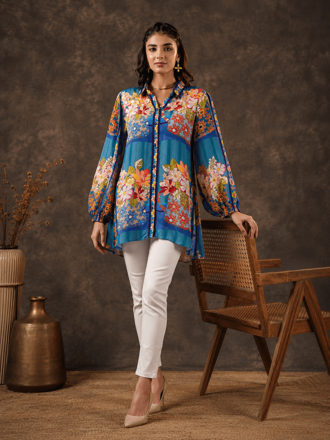 Vibrant Flora Printed Shirt